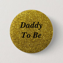 Gold Glitter papa om Baby shower Button te worden