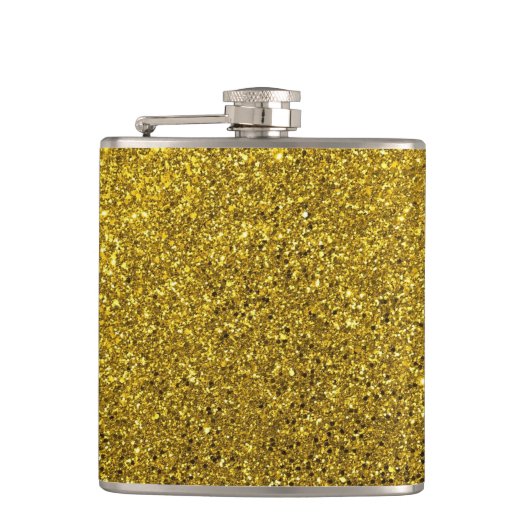 Gold Glitter Pattern Heupfles (Voorkant)