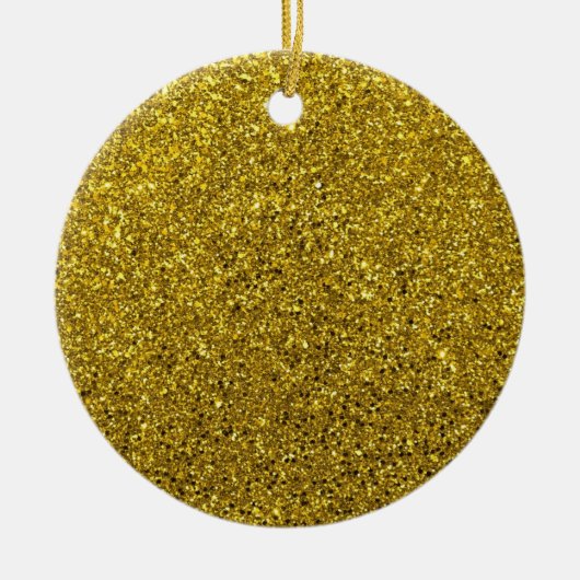 Gold Glitter Pattern Keramisch Ornament (Voorkant)