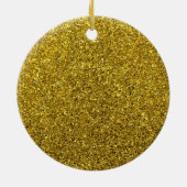 Gold Glitter Pattern Keramisch Ornament (Achterkant)