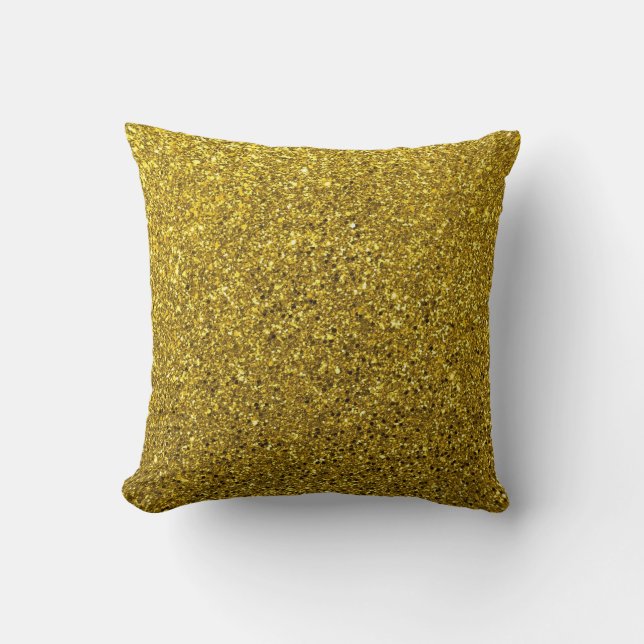 Gold Glitter Pattern Kussen (Voorkant)