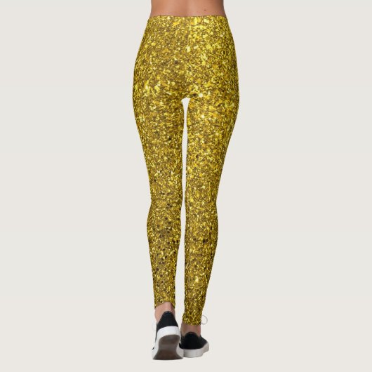 Gold Glitter Pattern Leggings (Achterkant)