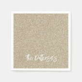 Gold Glitter Pattern NAME Elegant New Years Servet (Voorkant)