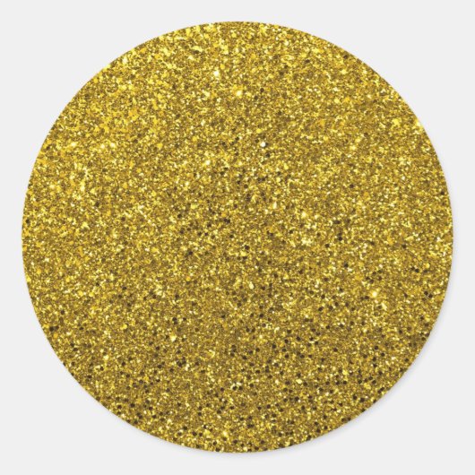 Gold Glitter Pattern Ronde Sticker (Voorkant)