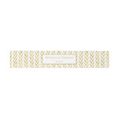 Gold Glitter Pattern Stationery Belly Band Uitnodigingen Wikkel (Vlak)
