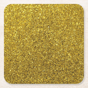 Gold Glitter Pattern Vierkante Kartonnen Onderzetter