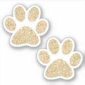 Gold Glitter Paw Prins Sticker (Voorkant)
