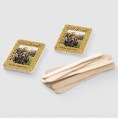 Gold glitter photo graduation add name class text handwaaier (Niet-gemonteerd)