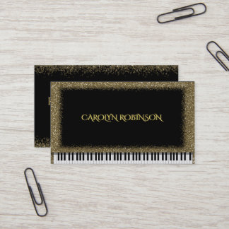 Gold Glitter Piano Visitekaartje