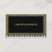 Gold Glitter Piano Visitekaartje (Voorkant)