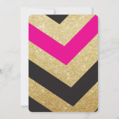 Gold Glitter Pineapple Chic Birthday Party Invite Kaart (Achterkant)