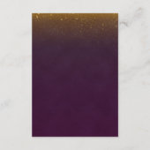 Gold Glitter  Plum Wedding Insert Informatiekaartje (Achterkant)