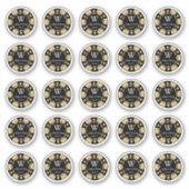 Gold Glitter Poker Chip Casino Weddenschap 3cm Sticker (Voorkant)