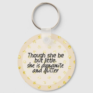 Gold Glitter Polka Dot Shakespeare Quote Sleutelhanger