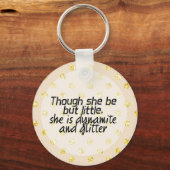 Gold Glitter Polka Dot Shakespeare Quote Sleutelhanger (Voorkant)