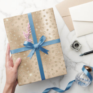 Gold Glitter Polka Dot Spotty Wrapping Paper Cadeaupapier