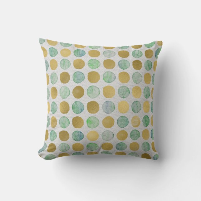 Gold Glitter Polka Dots Merry Kerstry Kussen (Voorkant)