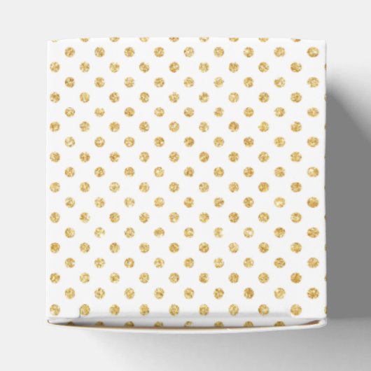 Gold Glitter Polka Dots Pattern Bedankdoosjes (Bovenkant)
