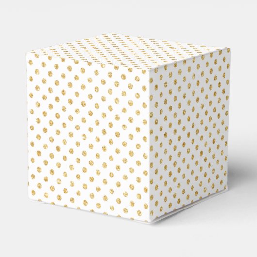 Gold Glitter Polka Dots Pattern Bedankdoosjes (Achterkant)