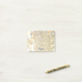 Gold glitter post notes (Op bureau)