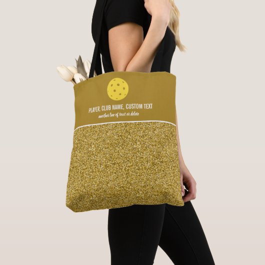 Gold Glitter Print Custom Pickleball Paddle Draagtas (Dichtbij)