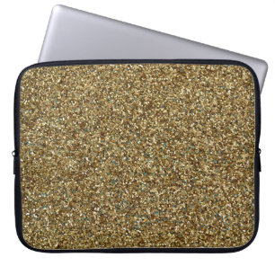 Gold Glitter Print Metallic laptophoes Laptop Sleeve
