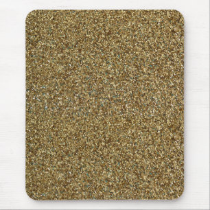Gold Glitter Print Metallic Muismat