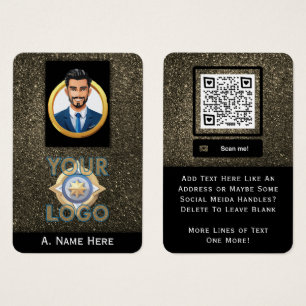 Gold Glitter Private Security IT Professional Visitekaartje