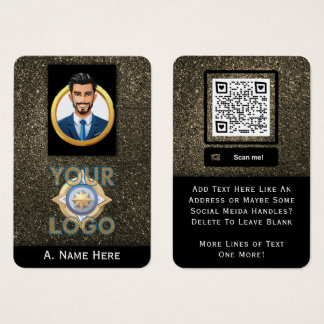 Gold Glitter Private Security IT Professional Visitekaartje
