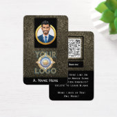 Gold Glitter Private Security IT Professional Visitekaartje (Bureau)