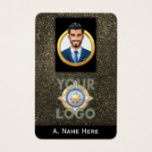 Gold Glitter Private Security IT Professional Visitekaartje (Voorkant)