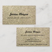 Gold Glitter Professionele Visitekaartjes (Voorkant / Achterkant)