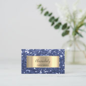 Gold Glitter QR Code Logo Beauty SPA Blue Navy B Visitekaartje (Staand voorkant)