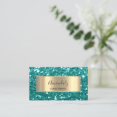 Gold Glitter QR Code Logo Tiffanyies Emerald Bus Visitekaartje (Staand voorkant)