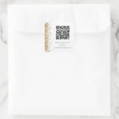 Gold Glitter QR-code naar RSVP Wedding Vierkante Sticker (Tas)