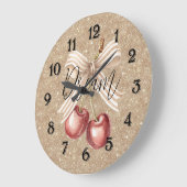 Gold Glitter Red Cherries Grote Klok (Hoek)