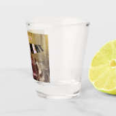 Gold Glitter & Red Gold Smoke Happy Retirement Shot Glas (Rechts)