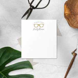 Gold Glitter Retro Glasses Note Pad Notitieblok