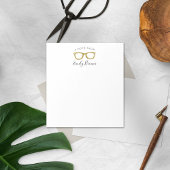 Gold Glitter Retro Glasses Note Pad Notitieblok