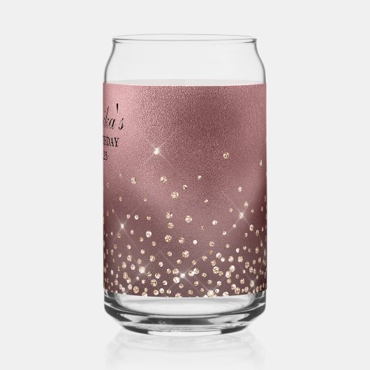 Gold Glitter Roos Gold Foil 21e verjaardag Blikvorm Glas (Links)