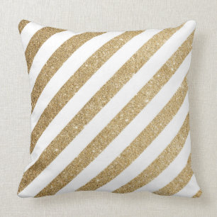 Gold Glitter & Roze Bokeh Shimmer Large Pillow Kussen