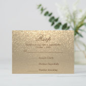 Gold Glitter - RSVP Kaartje (Staand voorkant)