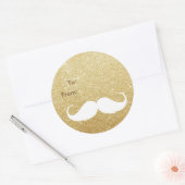 Gold Glitter Santa Mustache Holiday Gift Label (Envelop)