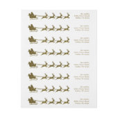 Gold Glitter Santa Reindeer Return-adres (Vel)