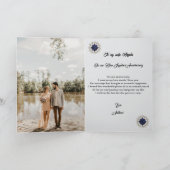 Gold Glitter Sapphire 65th Wedding Jubileum Kaart (Binnen)