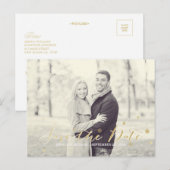 Gold Glitter Save the Date Aankondigingskaart (Voorkant / Achterkant)