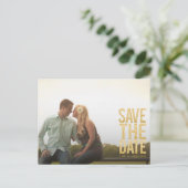 Gold Glitter Save the Date Typography Aankondiging (Staand voorkant)