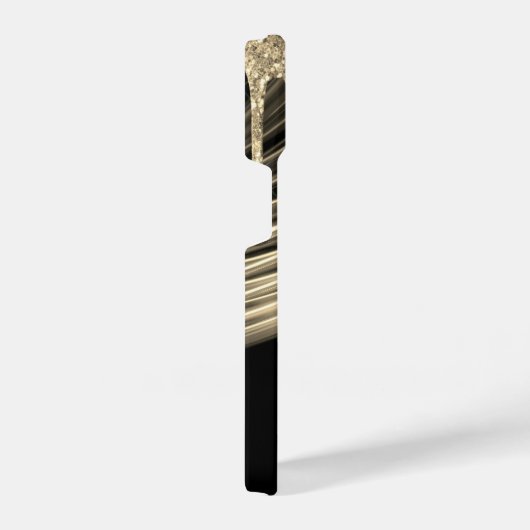 Gold Glitter-schijven, Gold Light Rays, Gold Name iPhone Hoesje (Rechterkant)