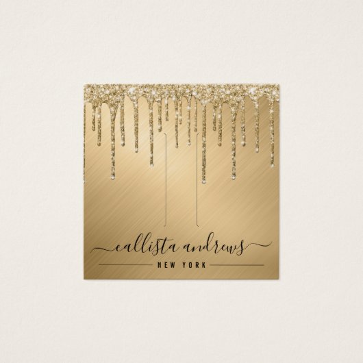 Gold Glitter-schijven Haar Clip Display Kaart (Voorkant)