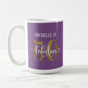 Gold Glitter Script 50 en handig over Paars Koffiemok
